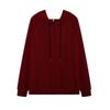 Women's Autumn and Winter Solid Color Casual Loose Hooded Sweatshirt