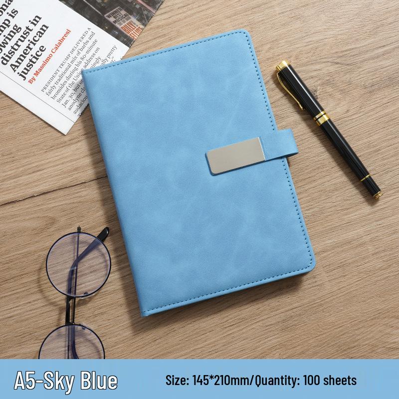 A5 Business Notebook Gift Set: Custom Leather-Feel Buckle Style Diary