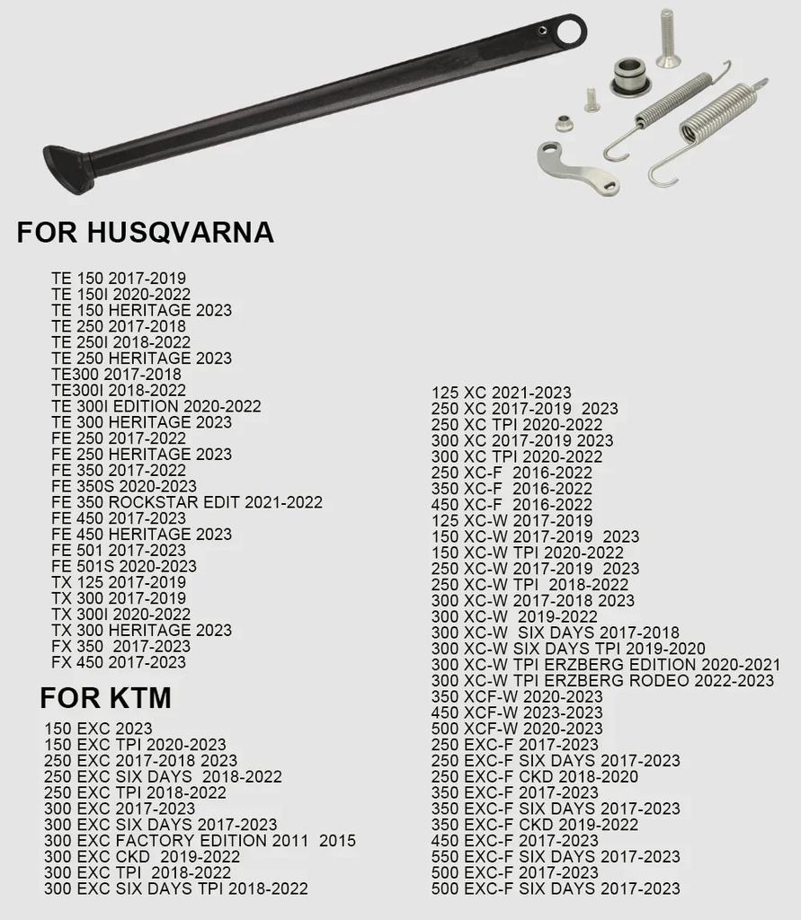 Motorcycle Parking Side Stand With Spring Kit For KTM XC XCW XCF XCFW EXC EXCF 2008-2025 For Husqvarna TE FE TX FX FS 2012-2025