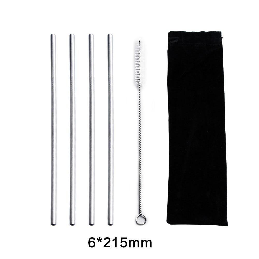 

Соломинки из нержавеющей стали Многоразовые металлические трубочки для питья с набором чистящих кистей Инструменты для вечеринок и баров