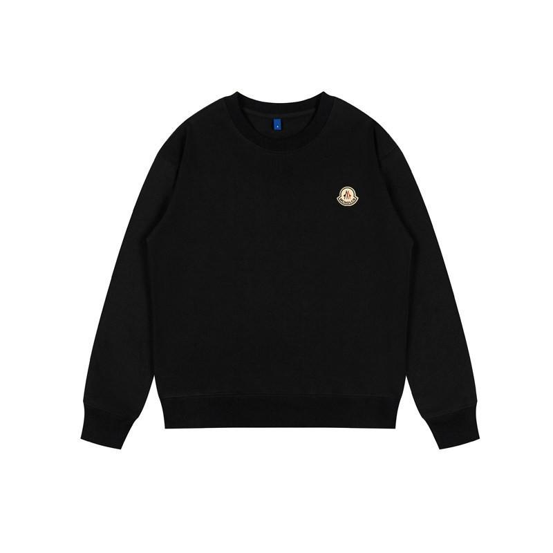 Mens Embroidered Crewneck Sweatshirt Loose Fit Heavyweight Cotton Pullover Couples All Season