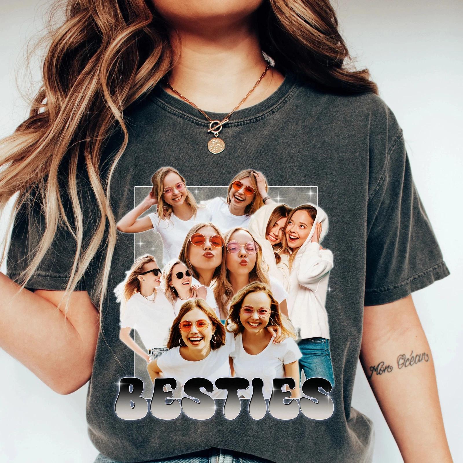 Besties Custom Comfort Colors Unisex T-Shirt Personalized Best friends BFF bootl L