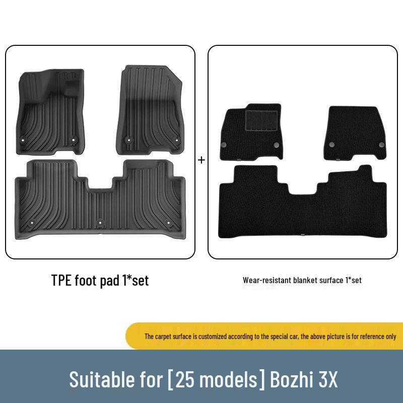 Toyota BZ3X BaiZhi 3X EV TPE Floor Mats for Left/Right Hand Drive: Waterproof Rubber Trunk Carpets