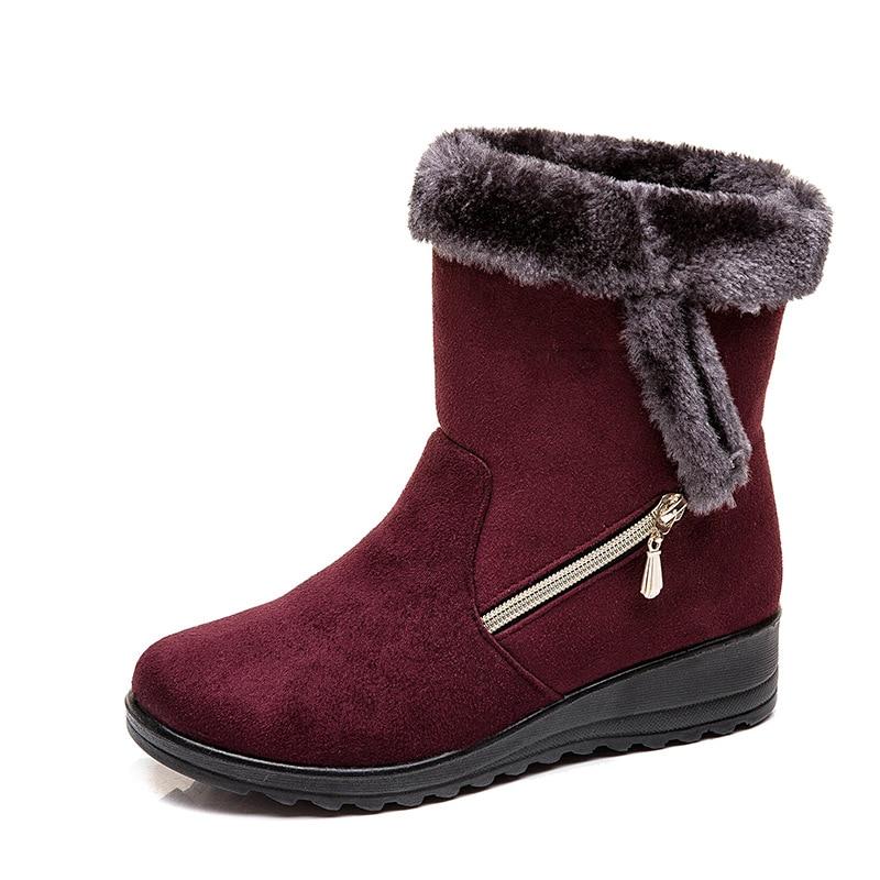 Winter Women Boots Warm Plush Ankle Snow Boots Women Shoes Fashion Zipper Women's Winter Boots Plus Size