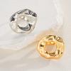 2Pcs/Set Geometric Irregular Big Round Rings For Women Simple Gold Silver Color Hollow Out Rings Set Trendy Female Party Jewelry