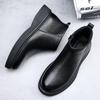 Autumn Winter New Leather Boots for Men Fashion Casual Anti-slip Cotton Shoes Male Black Designer Chelsea Ankle Boots Man
