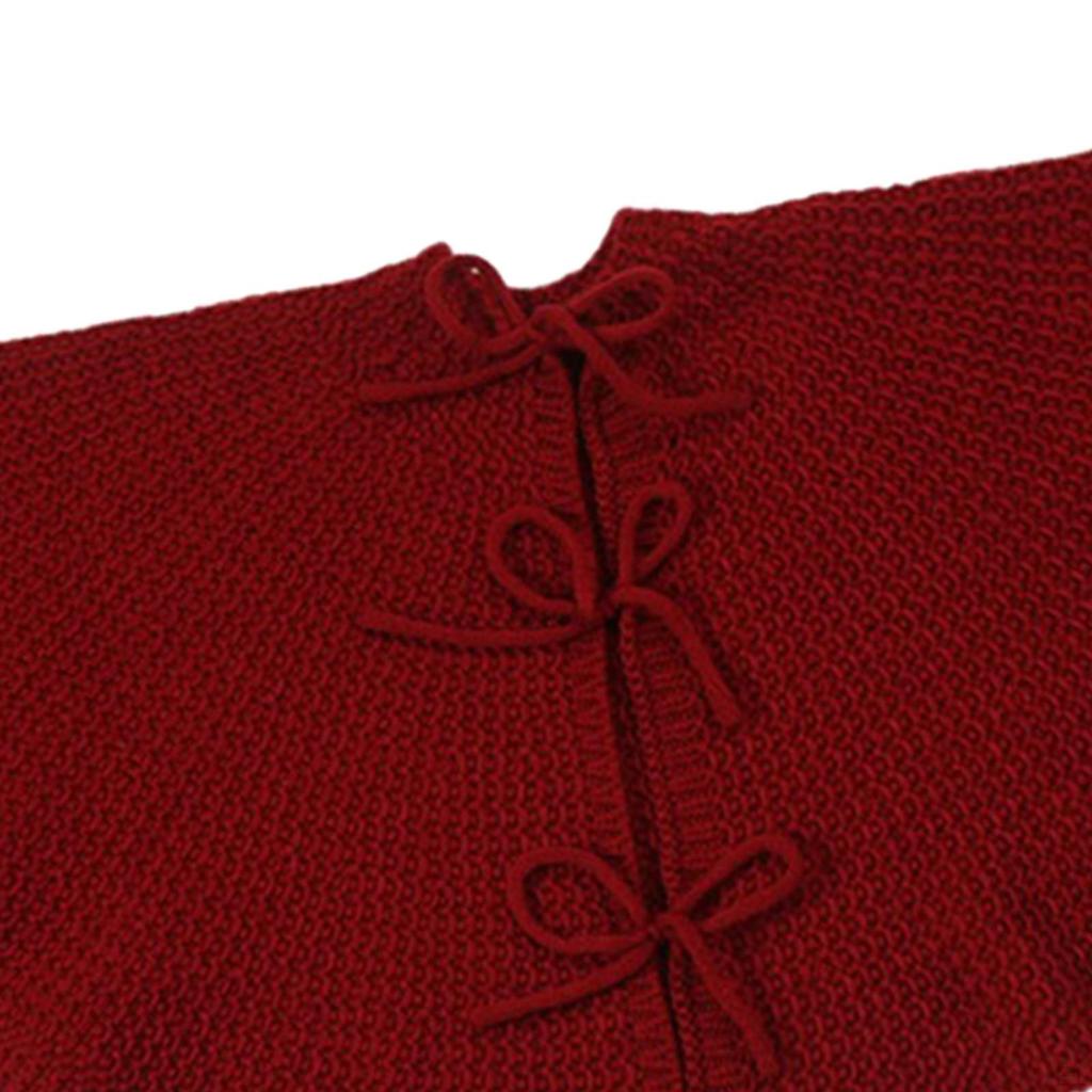 Knitted Christmas Skirt Base Cover 92cm Round Carpet Ornament for Bedroom Farmhouse Office