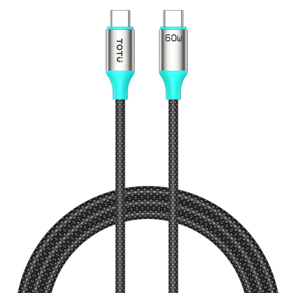 

TOTU CB-21-CC 120cm USB-C to Type-C Cable 60W Fast Charging Data Sync Braided Cord A