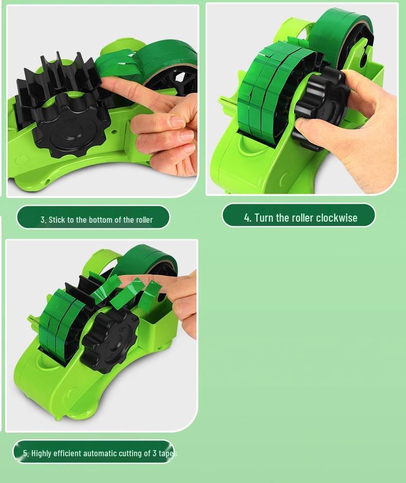 Large Multi-Functional Transparent Tape Dispenser and Cutter for Desktop Sealing and Stationery Use