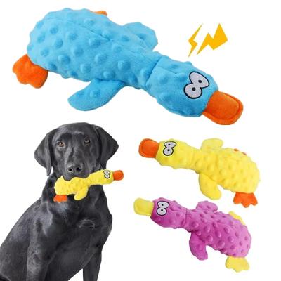 Duck Soft Plush Stuffed Raw Dog Toys for Small Puppy Dogs Interactive Squeaky Dog Bite Toy Sound Paper Chew Tooth Pet Supplier
