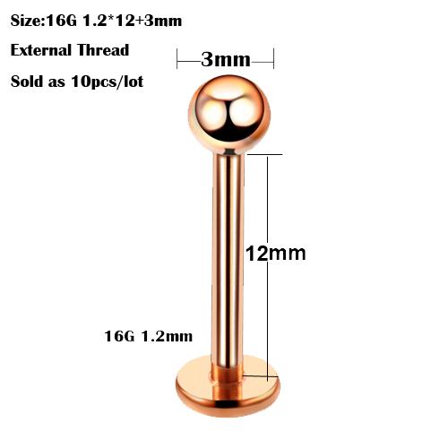 10Pcs/20Pcs/50Pcs G23 Titanium Labret Piercing Internal & External Design Lip Piercing Labret Stud Cartilage Helix Piercing