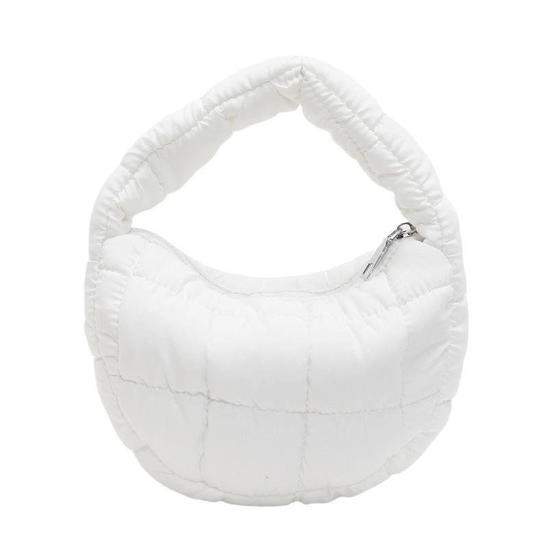 Korean niche fashionable pleated cloud bag female foreign style solid color personalized hand carry cotton clothes bag