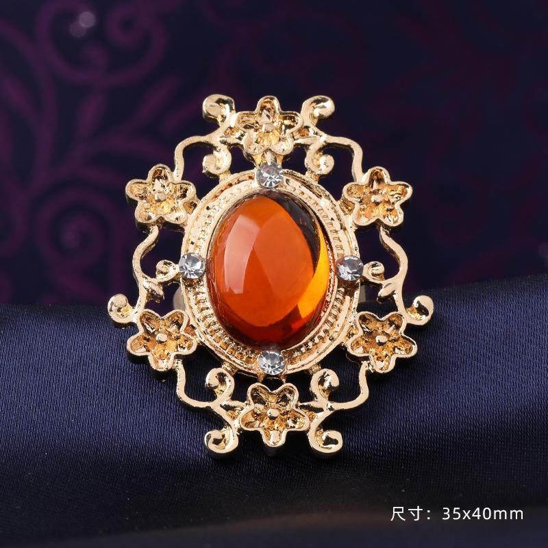 Pánský císařský kroužek na límec s kamínky Klip na kravatu Kroužek na kravatu Vintage rytířský kroužek na kravatu Spona na kravatu pro společenskou košili