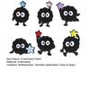 baizihuahu 6 Pcs Cartoon Embroidered Patches, Iron on Sew Decorative Appliques, Cute Black Ball Patches for Clothes Bags Hats Repairing Holes