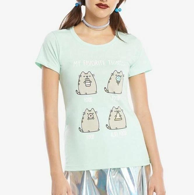 

Pusheen The Cat PUSHEEN FAVORITE THINGS Girls 100% Cotton T-shirt Mens Tees Top NWT Licensed & Official 3XL