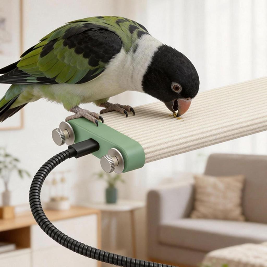Heated Bird Perch Shelf Resistant USB LowElectric Cage Mounting Hardware for