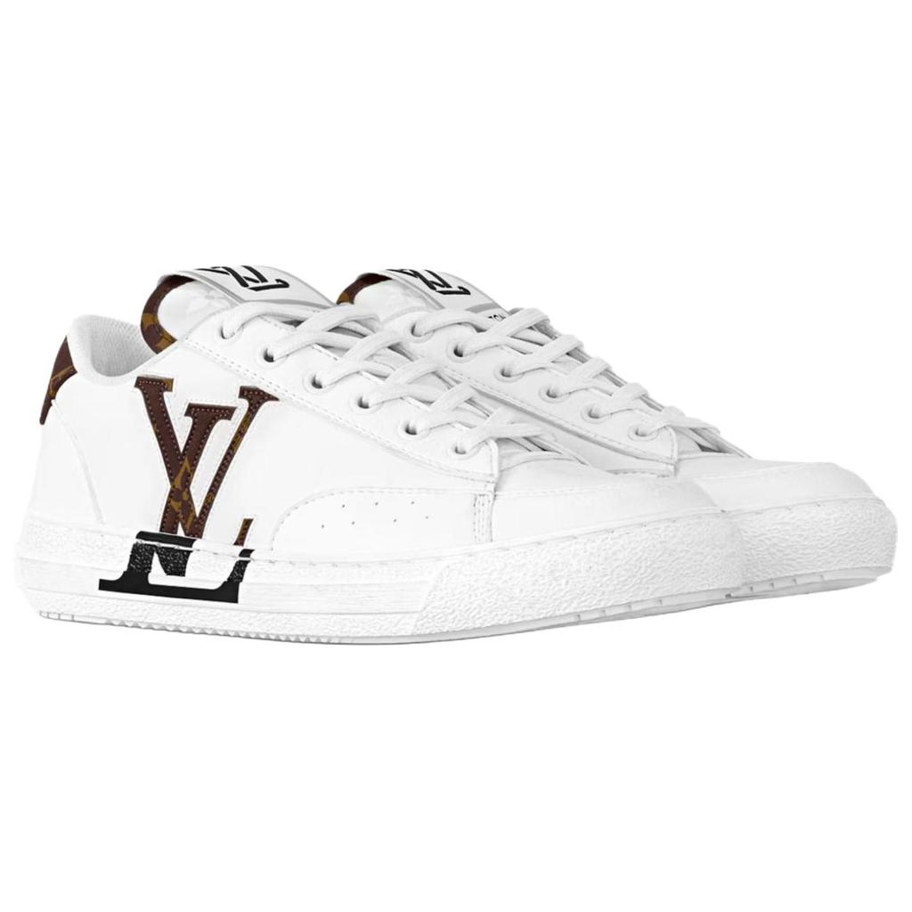 Louis Vuitton Charlie Low Top Stylish Skateboarding Shoes Women's White Brown 1AADOW