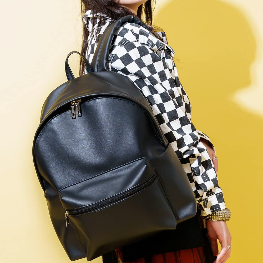 Quadratischer Rucksack Outdoor Groß Leicht Rucksack Einfach Schlicht Rückenreißverschluss Große Kapazität A4 Schwarz Kostenlos [Gerät+] Damen Herren