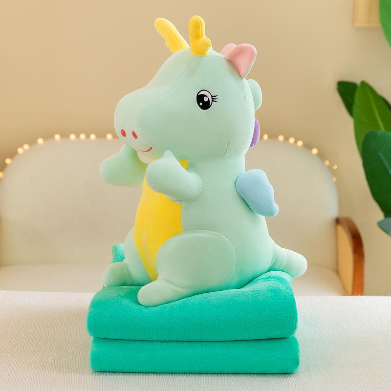 

Іграшки Naloong Плюшева ковдра Динозавр Милі плюшеві іграшки Ляльки Мультяшний декор Дитячі подарунки зелений