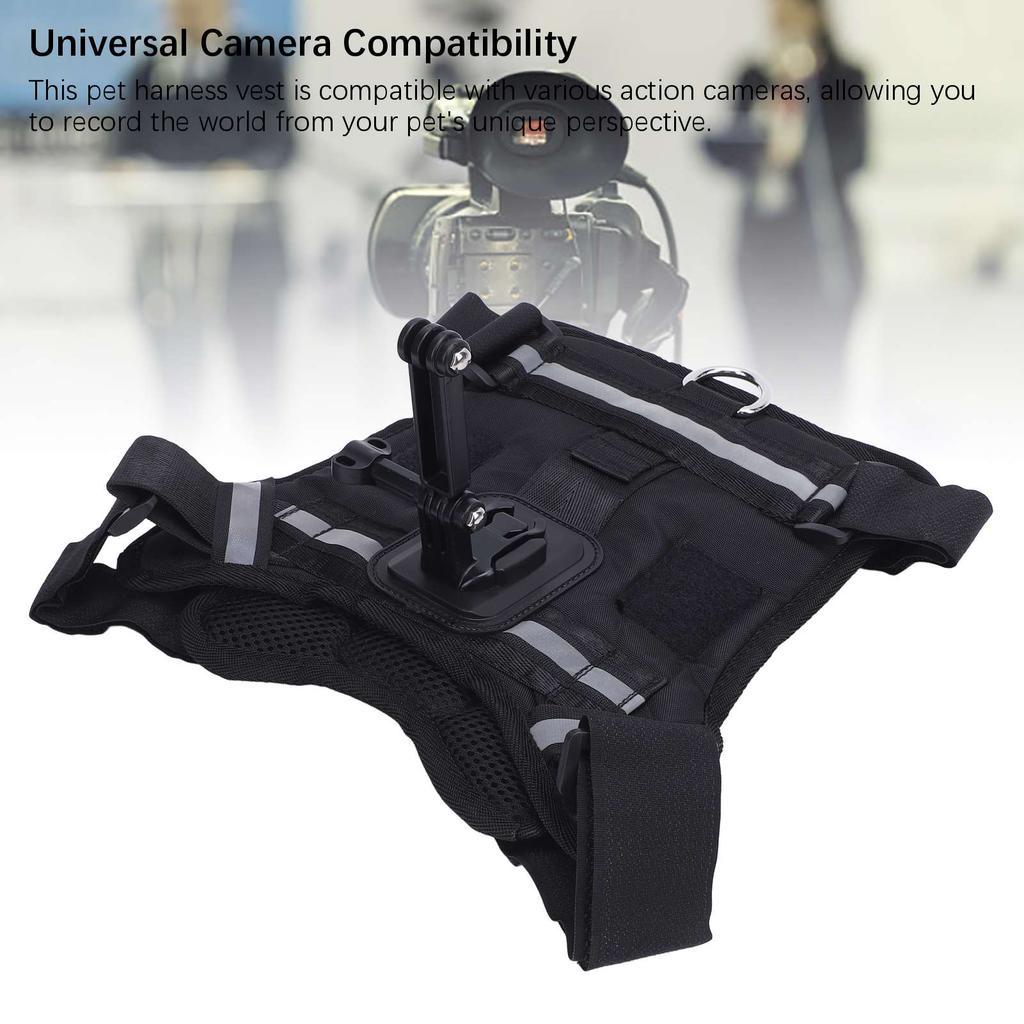 Dog Harness Mount for Action Camera Nylon Chest and Back Fixation Pet Harness Camera Mount Vest for