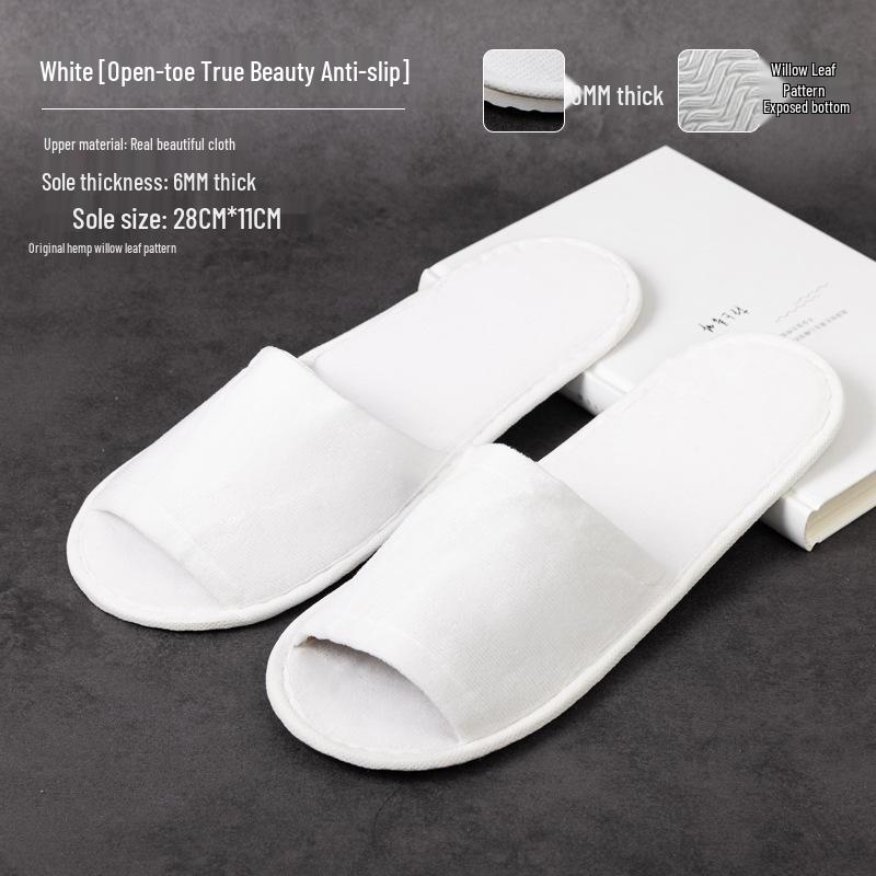 Star Hotel Bed & Breakfast Non-Slip Disposable Slippers - Customizable Logo