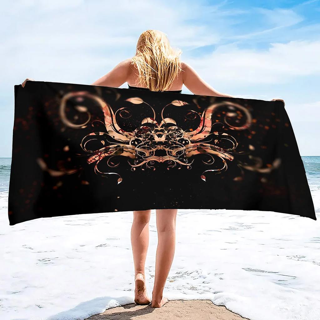 Strandtücher für Erwachsene Kronen-Print Leichtgewichtig Sandfrei Superweich Schnelltrocknend Schwimmtücher für den Schwimmsport Strand Fitnessstudio