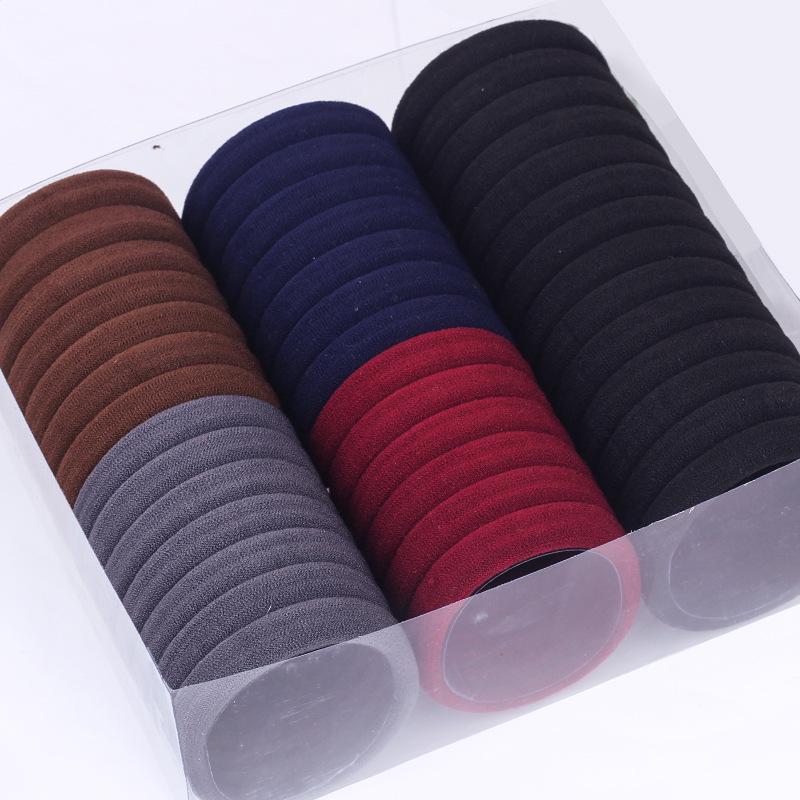 Women's Black Elastic Hair Tie - Korean Style Leather Headband