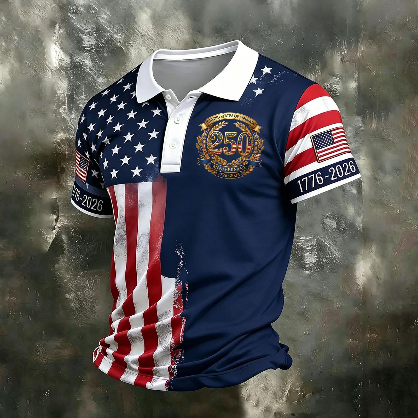 

Men s Casual Quick Dry Mesh Polo Shirt Short Sleeve Golf Shirt with Letter Print and Commemorative Design for Outdoor Sports Activities S Темно-синій