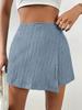 European and American Summer High-Waisted Textured Solid Color Women's Shorts Skirt