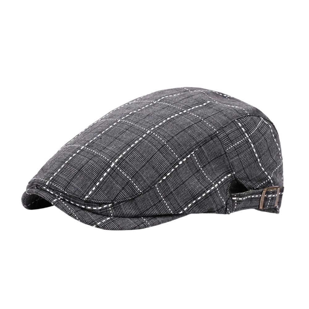 

Fashion Spring Summer Newsboy Caps Geometric Print Cotton Painter Beret Hats Adjustable Soft Flat Peaked Cap Men Women
