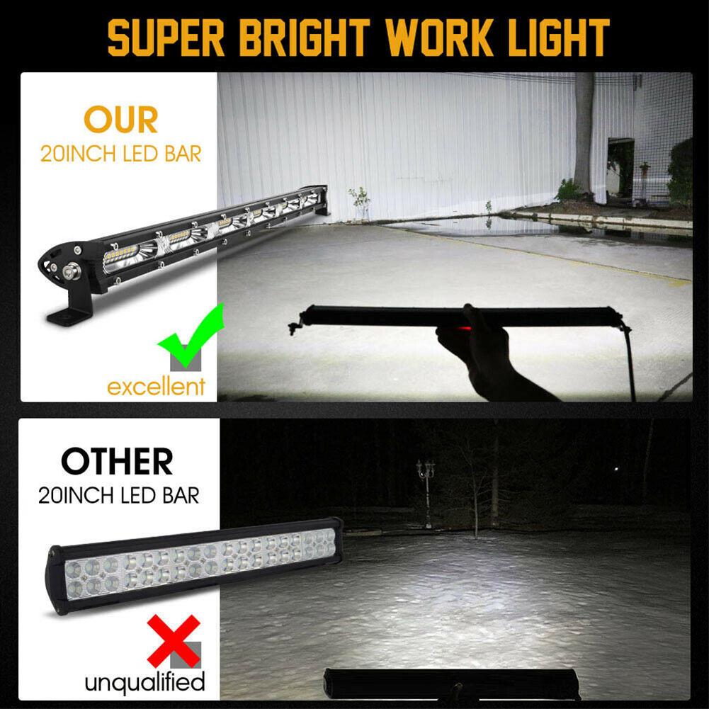 Led Light Bar 180w 6000k Ip67 Waterproof Spotlight Single Row Work Lamp For Off-road Vehicles Suv Trucks