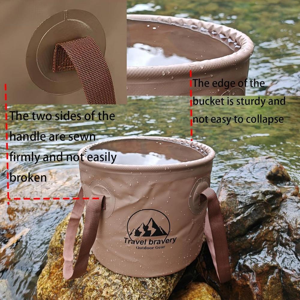 1pc Handheld Bucket Outdoor Foldable Waterproof Sink Bucket Portable Travel Camping Fishing Storage Bucket