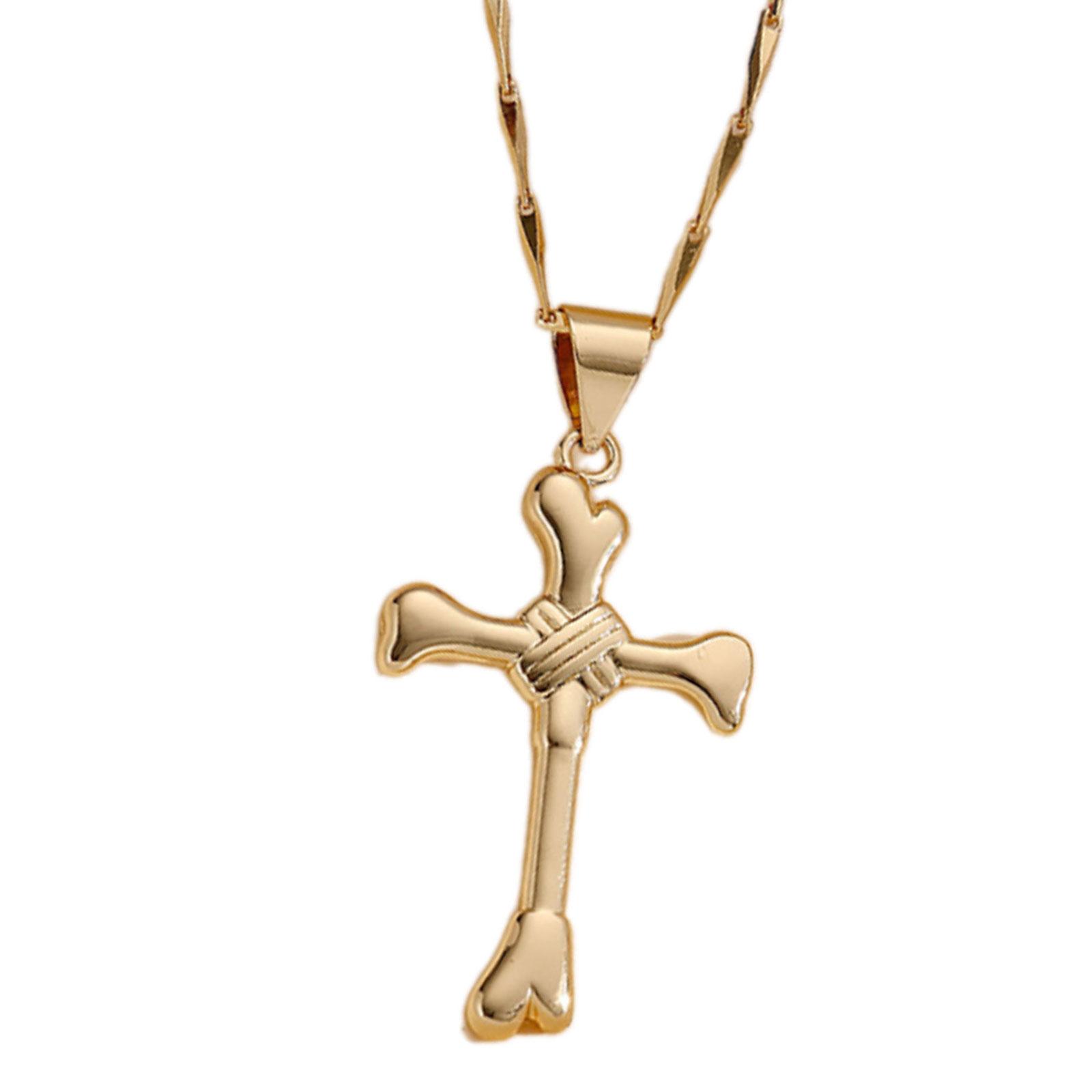 Elegant Crosses Necklace Charm Pendant Comfort Fits with Adjustable Length Chain for Everyday Wear