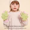 Kids' Cartoon Plush Winter Half-Finger Gloves - Knitted, Windproof, and Warm