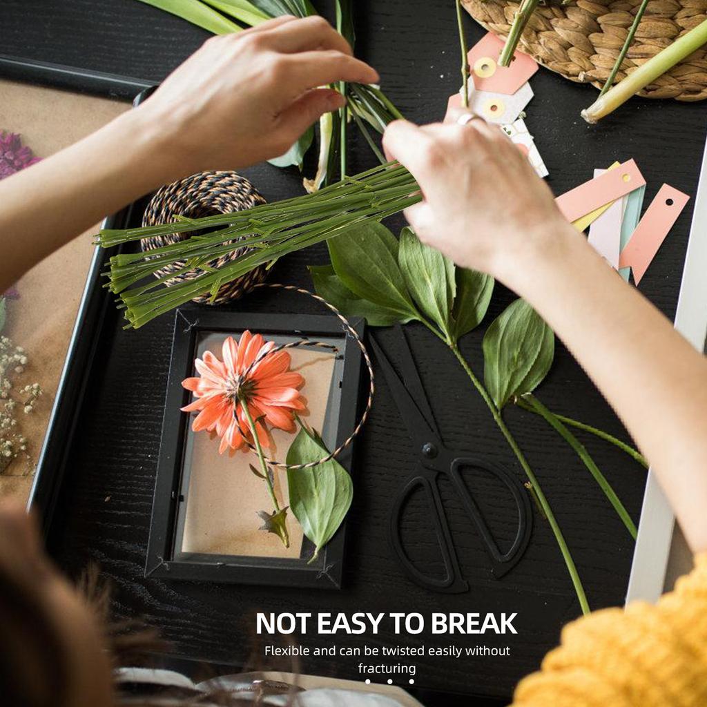 50Pcs Artificial Flower Stems Plastic Floral Rods Flexible DIY Craft Supplies for Wedding Party Home Decoration