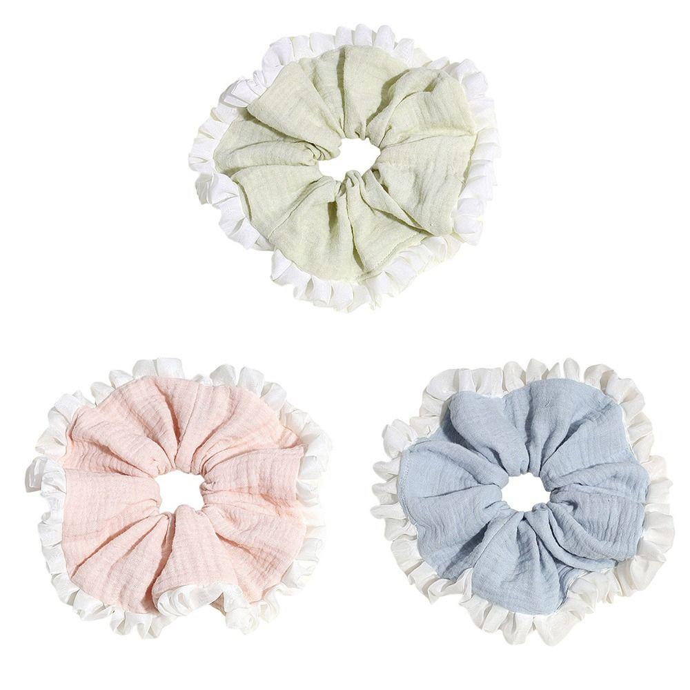 

Cotton Linen Girls Hair Rope Light Yarn Ponytail Holder Hair Tie Sweet Women Hair Accessories світло-зелений колір