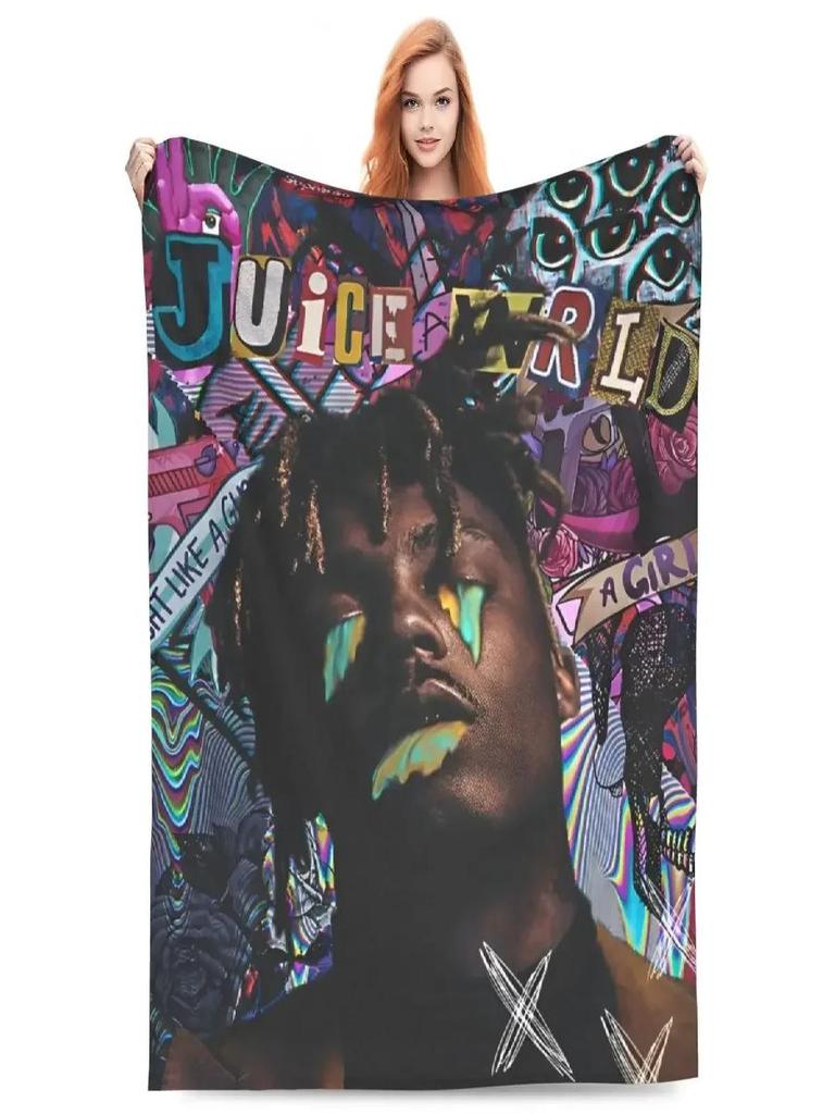 Juice WRLD Memorial Coral Fleece Plush Throw Blanket for Sofa Travel UltraSoft Bedroom Quilt