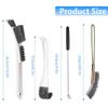 4Pcs Birdcage Cleaning Brush Set Long Handle Bird Poop Remover Cleaning Fork/ Wire Brush/ Elbow Copper Wire Brush For Pet Cage