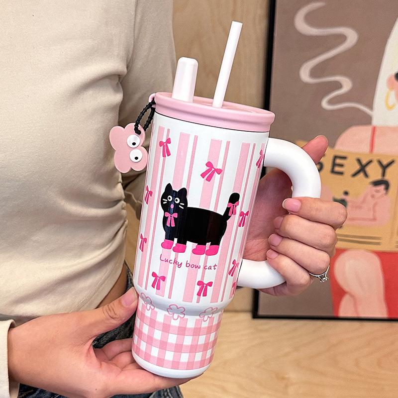 Water Cup Thermos Cup Girls High Value Stainless Steel Big Mac Large Capacity Ice Cup Accompanying