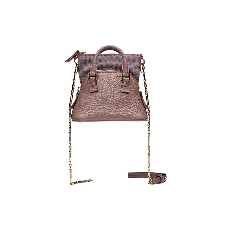 Maison Margiela 5AC Logo Tag Chain Zip Leather Crossbody Bag Women bags Pink SB3WG0025P4455T5071