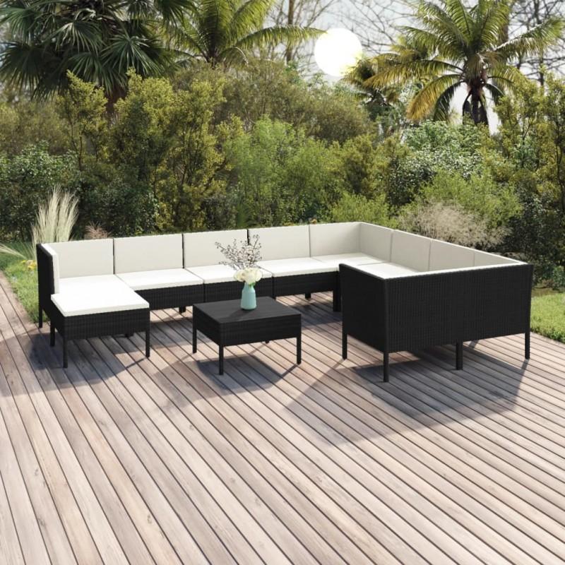 Day and Night - Day and Night Garden Furniture Set 11 Pieces and Black Synthetic Rattan Cushions