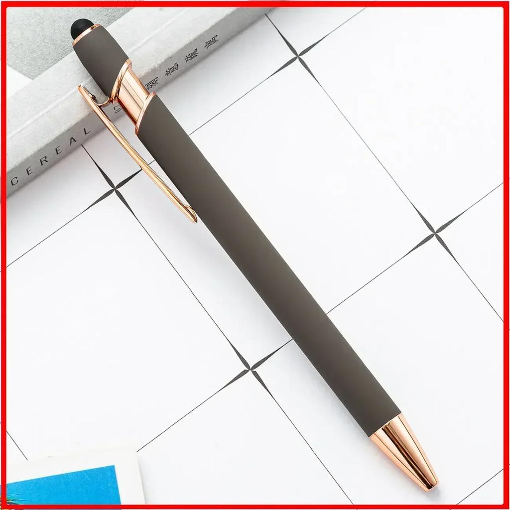 20-200 pens Wholesale Metal Ballpoint Pen Touch Screen Pen Office School Advertising Pen Custom Logo Text Laser Engraving