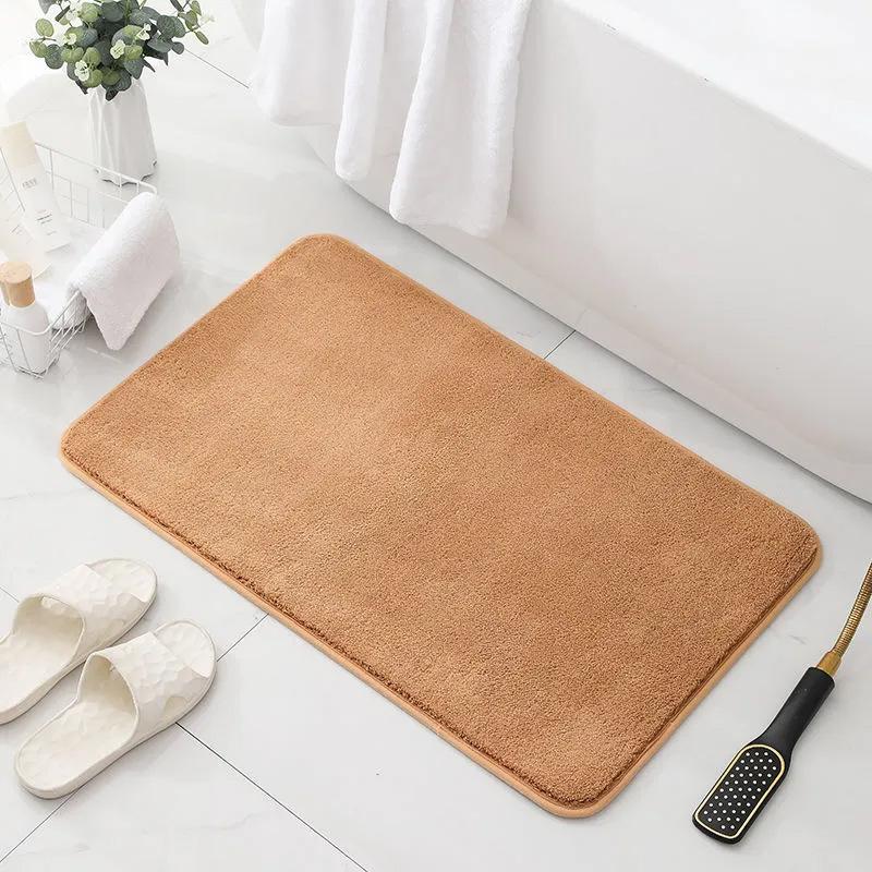 Non Slip Bath Mat Water Absorbent Soft Microfiber Shaggy Mat Thick Plush Bathroom Rug for Home or Hotel Machine Washable