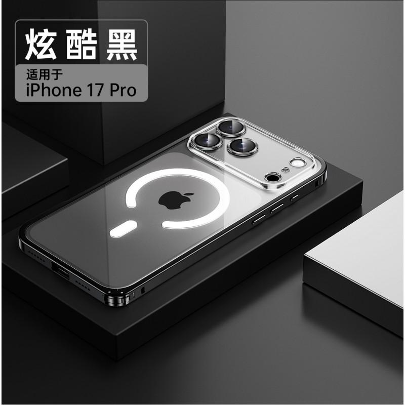 Magnetic Snap Case IPhone 16 Pro Max With Metal Frame Transparent Lens Cover Shockproof Anti-Fingerprint
