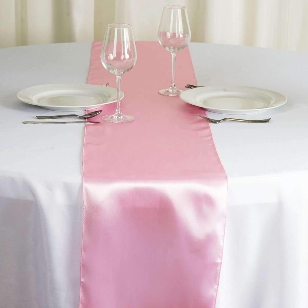 Pack of 4 Satin 12 X 108 inch Luxury Satin Table Runner, Perfect for Weddings, Holiday Dining, Banquets, Parties, & Events, Formal Dining & Home