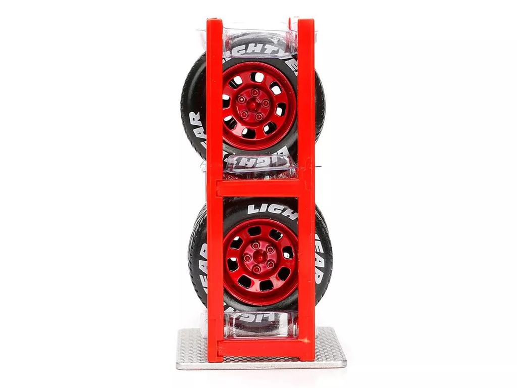 JADA TOYS 124 Cars Cruising Lightning McQueen with Tire Rack Disney Pixar Cars Lightning McQueen Minicar 98033 [Used]