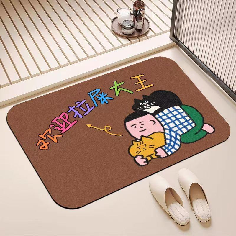 Abstract Line Sketch Diatom Mud Non-slip Bathroom Mat 30x40 Diatom Mud