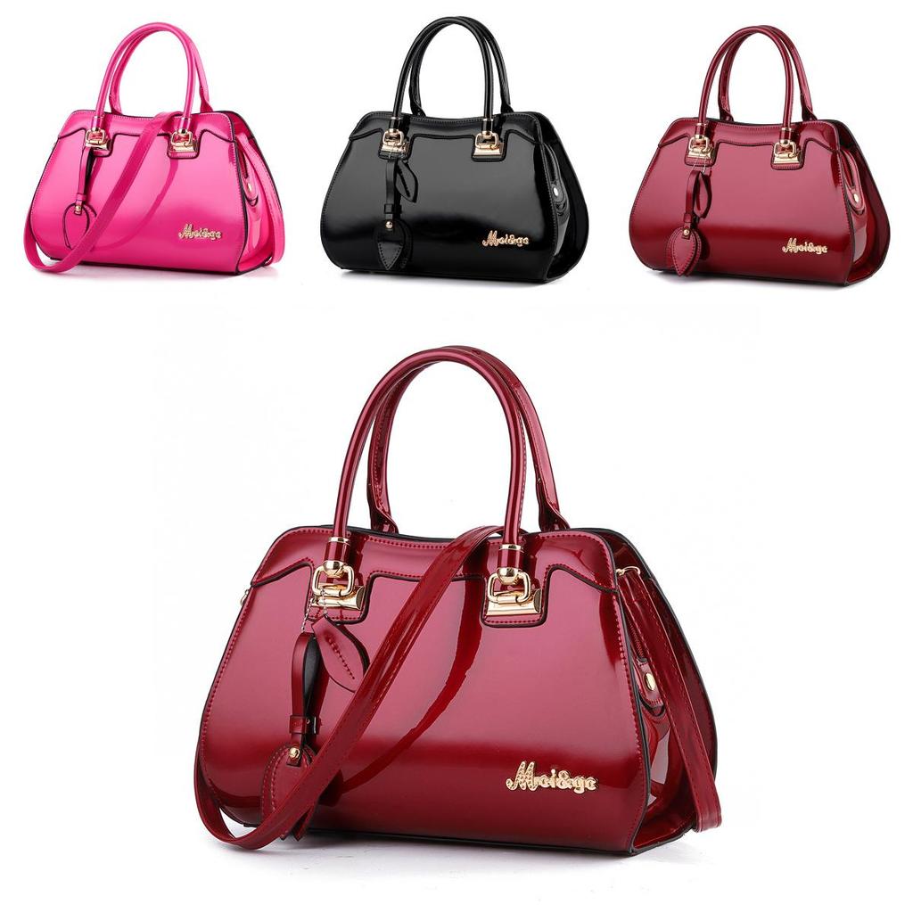 Stylish 2024 Fashionable Red Handbag With Shiny Finish For Women Ideal For Moms