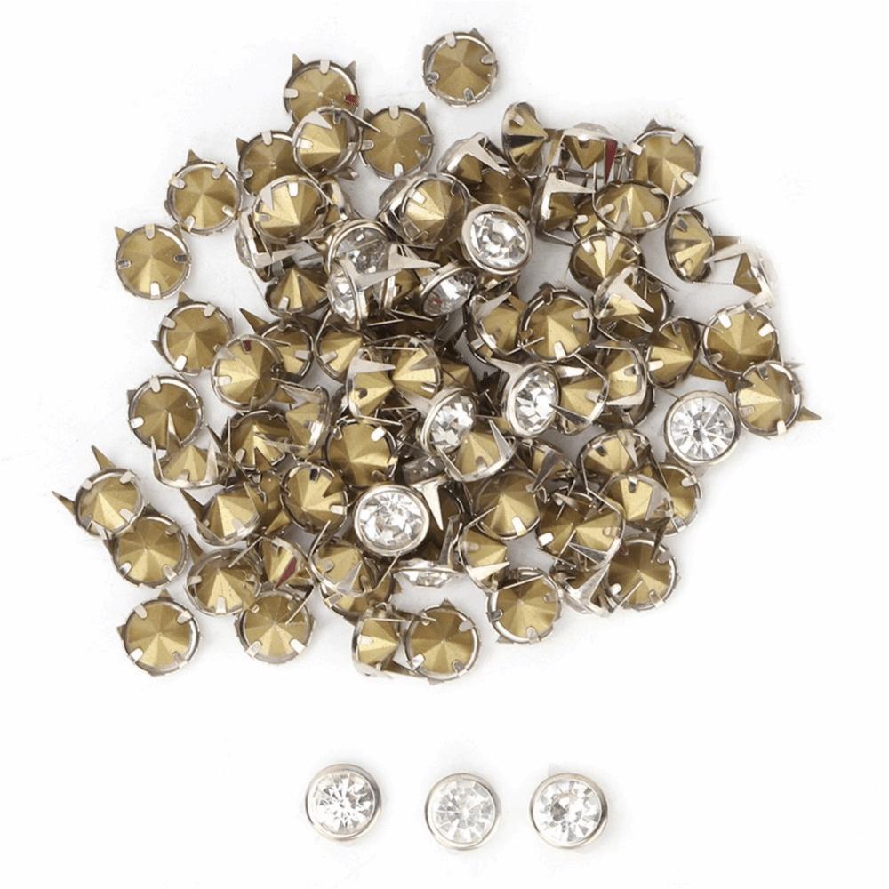 100pcs 10mm Size Crystal Rhinestone Rivets DIY Leather Craft Studs Leather Craft Decoration