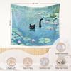 Cute Black Cat Art Painting Tapestry, Aesthetic Black Cats Decor, Vintage Cat Tapestry Wall Hanging For Room Bedroom Living